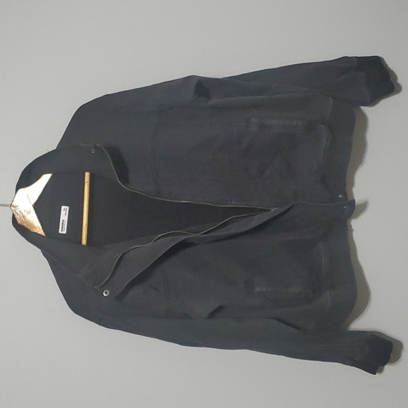 Sonoma jacket women's size xl black snap old school look hidden zipper elastic - Picture 5 of 10